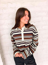 Load image into Gallery viewer, Miles On It Stripe Brown Top