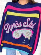 Load image into Gallery viewer, Queen Of Sparkles Navy Multi “Apres Ski” Goggle Sweater