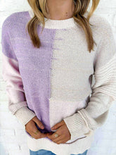 Load image into Gallery viewer, Open Minded Lilac Color Block Sweater