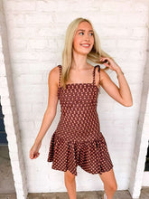 Load image into Gallery viewer, Temporary Stop Mocha Polka Dot Dress