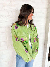 Load image into Gallery viewer, Mardi Gras Mambo Green Corduroy Jacket