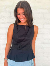 Load image into Gallery viewer, THML Peplum Pose Black Top