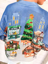 Load image into Gallery viewer, Queen Of Sparkles Dark Blue Multi Christmas Market Cardigan