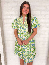 Load image into Gallery viewer, Easy Going Green &amp; Blue Dress