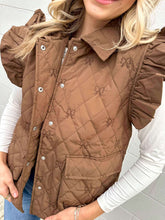 Load image into Gallery viewer, Mini Me Bow Brown Quilted Vest