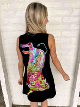 Load image into Gallery viewer, Queen Of Sparkles Black PBR Bucking Bull Dress