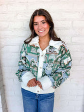 Load image into Gallery viewer, Queen Of Sparkles Multi Snowy Village Cardigan with Fur Collar