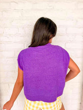 Load image into Gallery viewer, Happy Gameday Purple Knit Sweater