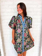Load image into Gallery viewer, Small Talk Black Jacquard Dress