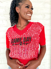 Load image into Gallery viewer, Queen Of Sparkle Game Day Top Red