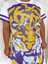 Load image into Gallery viewer, Queen Of Sparkles Licensed LSU Oversized Mascot Tee Dress