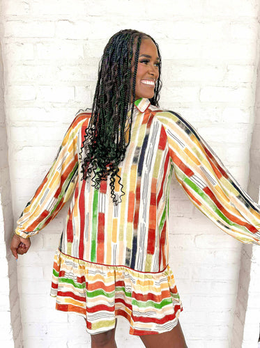 Listen To My Thoughts Brick Mix Dress