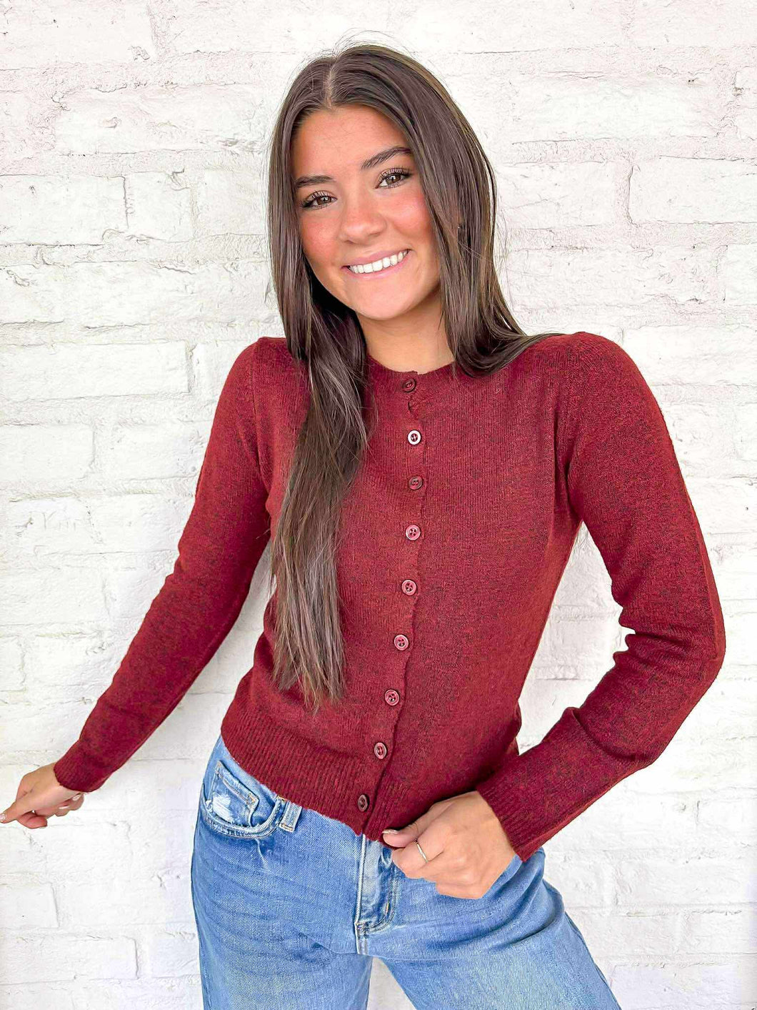 Next Chapter Burgundy Cardigan Top