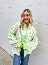 Load image into Gallery viewer, Check Your Actions Cream &amp; Green Jacket