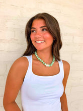 Load image into Gallery viewer, Pearl Mint Pendant Resin Beaded Necklace