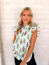 Load image into Gallery viewer, Floral Features Mint Mix Top