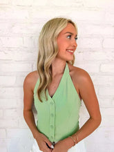 Load image into Gallery viewer, A Chic Halter Sage Top