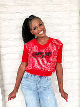 Load image into Gallery viewer, Queen Of Sparkle Game Day Top Red