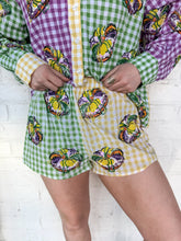 Load image into Gallery viewer, Queen Of Sparkles Gingham King Cake Shirts