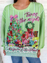 Load image into Gallery viewer, Queen Of Sparkles Light Green 'Twas the Night Before Christmas' Tree Scene Sweatshirt