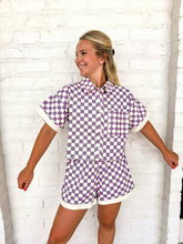 Load image into Gallery viewer, Check On Me Purple Denim Shorts