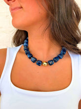 Load image into Gallery viewer, Large Dark Blue Bead Necklace