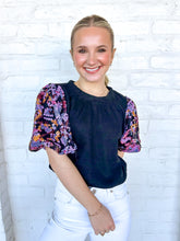 Load image into Gallery viewer, THML Shout It Out Black top