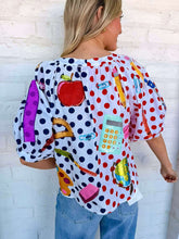 Load image into Gallery viewer, Queen Of Sparkles Color-block Polka Dot Teacher Icon Top