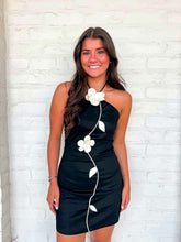 Load image into Gallery viewer, Floral Vines Black Dress
