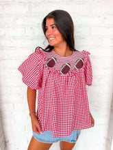 Load image into Gallery viewer, Vintage Smock Crimson Gameday Top
