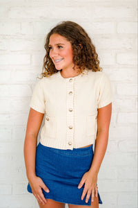 Business As Usual Cream Cardigan