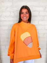 Load image into Gallery viewer, Queen Of Sparkles Light Orange Gingham Candy Corn Mockneck
