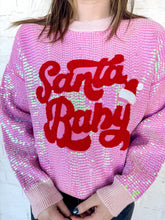 Load image into Gallery viewer, Santa Baby Red and Pink Sequin Sweater