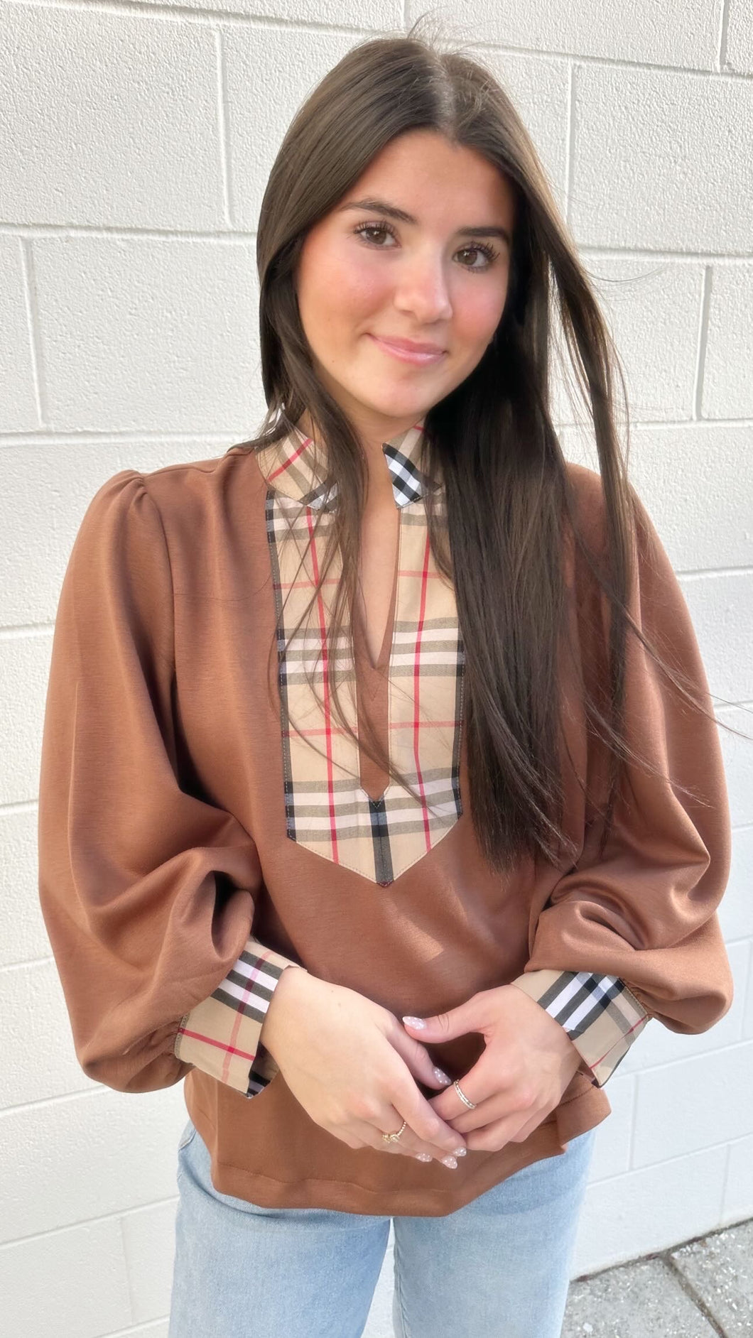 Always Inspired Brown Burberry Top