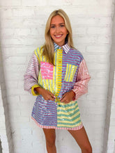 Load image into Gallery viewer, Queen Of Sparkles Multi Sequin Stripe Button Up Top