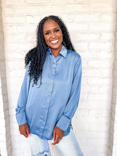 My Always Mood Top Grey/Blue