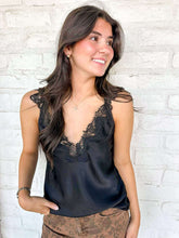 Load image into Gallery viewer, Beautifully Detailed Black Lace Cami Top