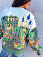 Load image into Gallery viewer, Queen Of Sparkles Mardi Gras Parade Scene Cardigan