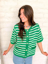 Load image into Gallery viewer, Dressed In Stripes Green Top