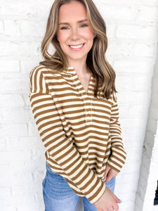 Fired Up Camel Stripe Top