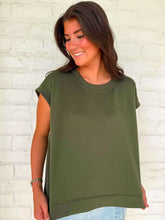 Load image into Gallery viewer, In A Daydream Dark Olive Scuba Top