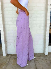 Load image into Gallery viewer, Queen Of Sparkles Lavender Wide Leg Rhinestone Jeans