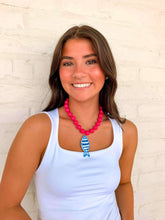 Load image into Gallery viewer, Hot Pink Fish Pendant Beaded Necklace