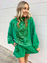 Load image into Gallery viewer, Queen Of Sparkles Queen Card Emerald Logo Mock Neck Sweatshirt