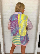 Load image into Gallery viewer, Queen Of Sparkles Multi Sequin Stripe Button Up Top