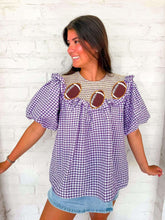 Load image into Gallery viewer, Vintage Smock Purple Gameday Top