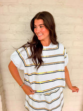 Load image into Gallery viewer, Jordan Amanda Black And Gold White Stripe ***TOP***