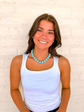 Load image into Gallery viewer, Resin Round Light Blue Necklace