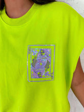 Load image into Gallery viewer, Queen Of Sparkles Lime Green QOS Card Logo Tank with Multi Drawstring