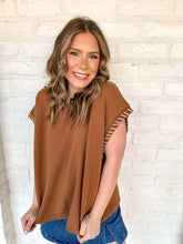 Load image into Gallery viewer, Stitch With Me Deep Camel Top